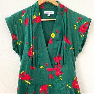 Emily And Fin cotton green floral dress